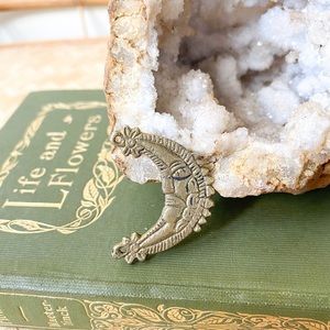 Vintage Brass Moon Charm